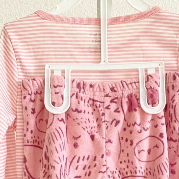 Carter's Toddler Girls Heart Striped Pajama 2 Piece Set Size 4T Long Sleeves - Picture 4 of 5
